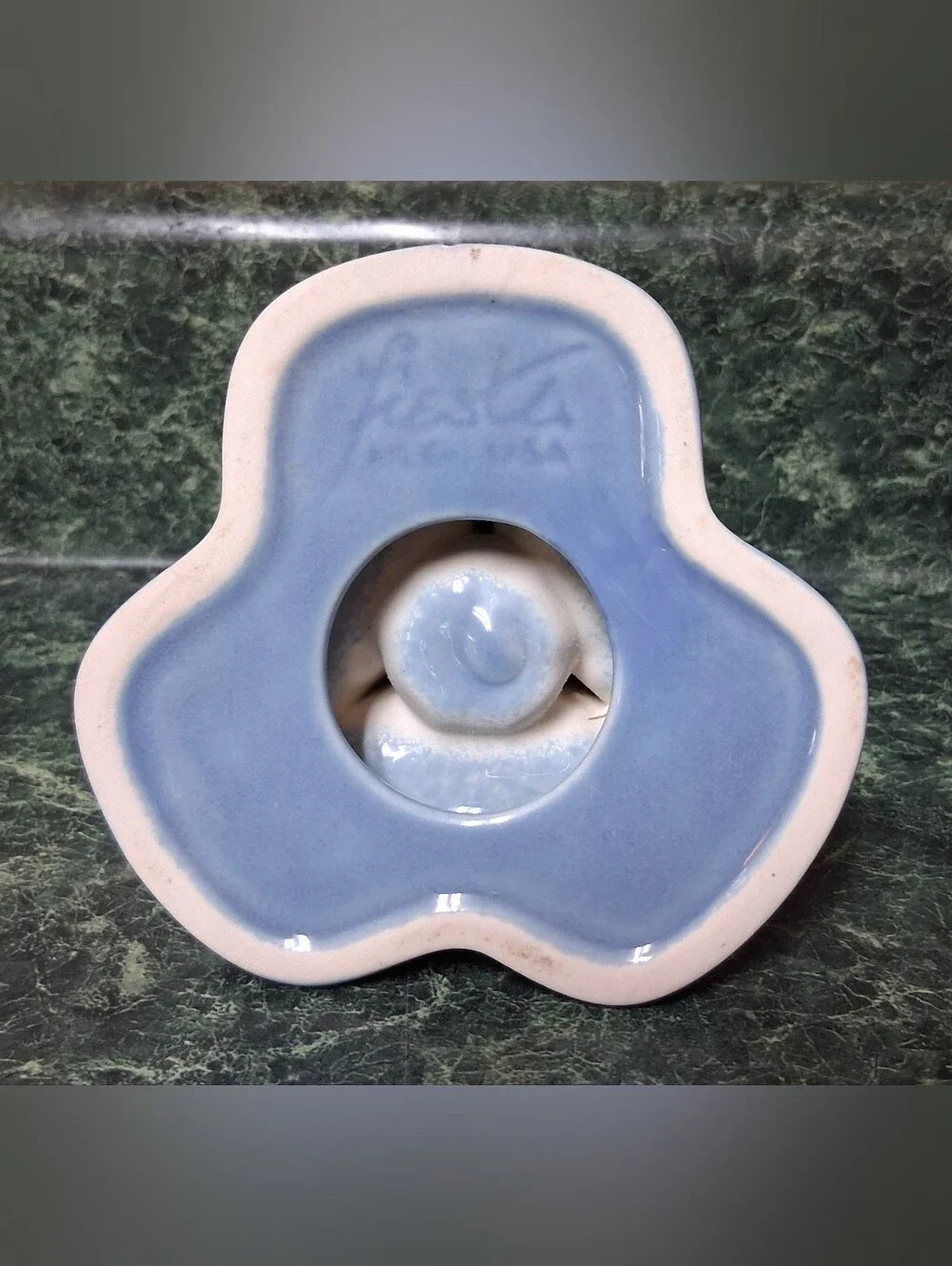 Fiesta USA Pottery Blue Tripod Candle Holder